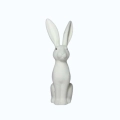 Figurka Zając Flokowany Siedzący 30cm - Biały