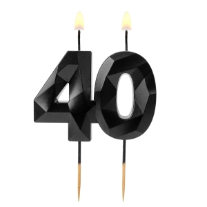 Świeczka Urodzinowa Diament Cyfra 40 - Czarny