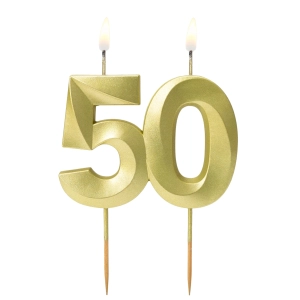 Świeczka Urodzinowa Diament Cyfra 50 - Złoty