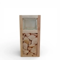 Lampion Drewniany Naturalny 14x30cm