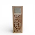 Lampion Drewniany Naturalny 14x40cm