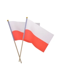Chorągiewka Stylonowa Polska 14x21cm kpl. 2szt