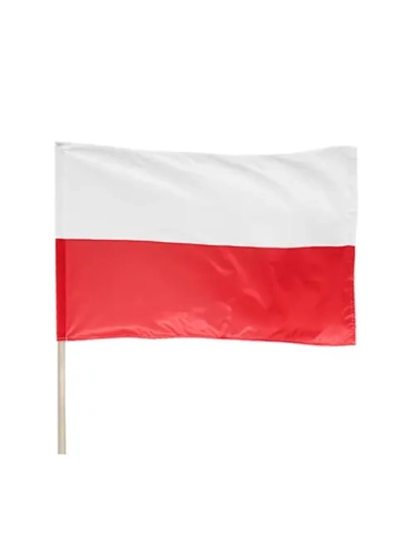 Flaga Polski na Drzewcu 68x110cm