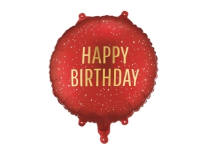 Balon Foliowy Happy Birthday 35cm - Czerwony