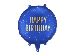 Balon Foliowy Happy Birthday 35cm - Granatowy