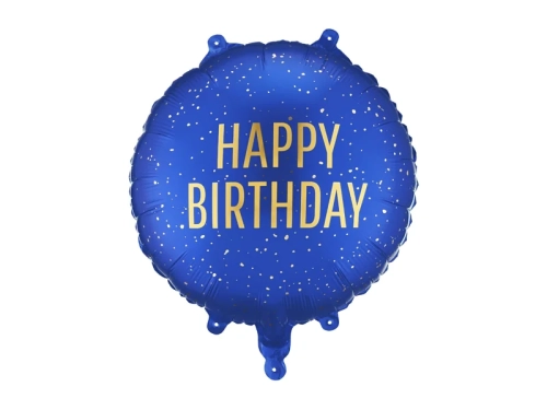 Balon Foliowy Happy Birthday 35cm - Granatowy