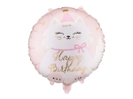 Balon Foliowy Kotek Happy Birthday 35cm 