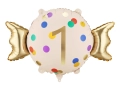 Balon Foliowy Cukierek Cyfra 1 Konfetti 61x37cm 