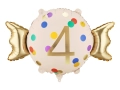 Balon Foliowy Cukierek Cyfra 4 Konfetti 61x37cm 
