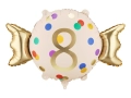 Balon Foliowy Cukierek Cyfra 8 Konfetti 61x37cm 