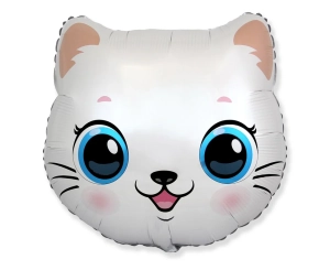 Balon Foliowy Kotek 51x55cm - Biały