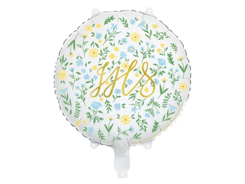 Balon Foliowy I Komunia Święta IHS/Kwiaty 35cm