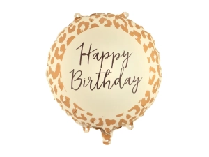 Balon Foliowy Happy Birthday Leopard 35cm