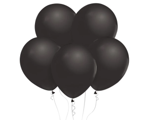 Balony Lateksowe Czarne Metaliczne 30cm kpl. 10szt
