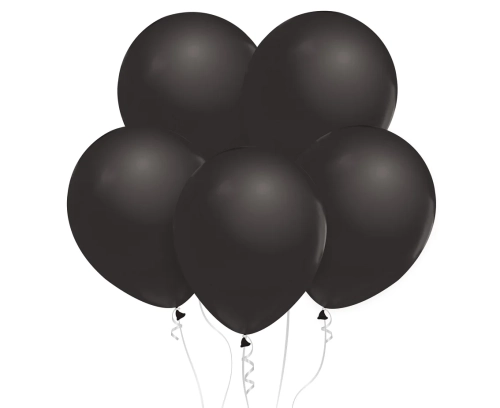 Balony Lateksowe Czarne Metaliczne 30cm kpl. 10szt