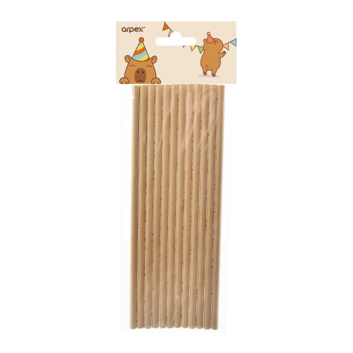 Słomki Papierowe Kraft Kapibara 20cm kpl. 12szt Natural