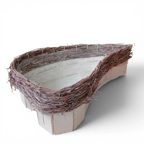 Osłonka Dekoracyjna Serce Drewno/Gałązki 40x12cm