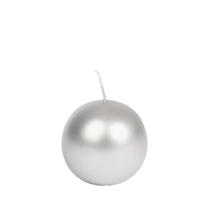 Świeca Kula Srebrna L2 Metalik 6cm