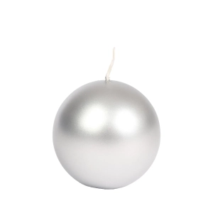 Świeca Kula Srebrna L2 Metalik 8cm