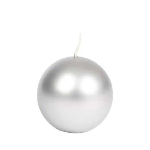 Świeca Kula Srebrna L2 Metalik 8cm