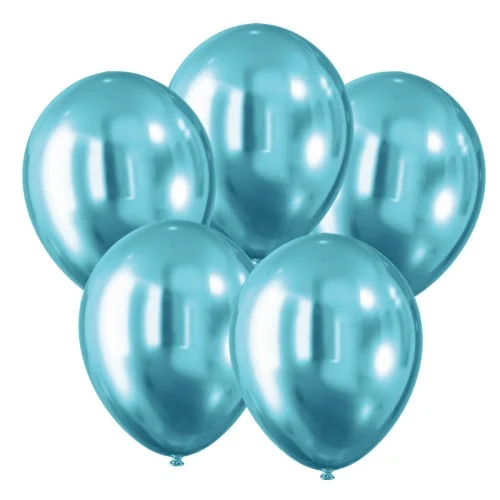 Balony Lateksowe Niebieskie z Efektem Chromu 30cm kpl. 5szt