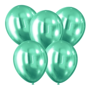 Balony Lateksowe Zielone z Efektem Chromu 30cm kpl. 5szt