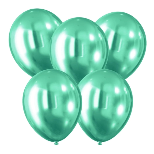Balony Lateksowe Zielone z Efektem Chromu 30cm kpl. 5szt