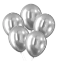 Balony Lateksowe Srebrne z Efektem Chromu 30cm kpl. 5szt