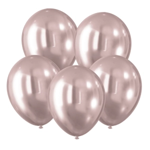 Balony Lateksowe Różowe z Efektem Chromu 30cm kpl. 5szt