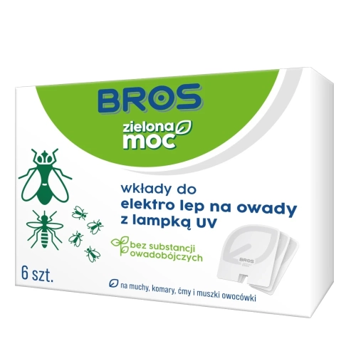 Bros Zielona Moc Wkłady do Elektro Lep na Owady z Lampką UV
