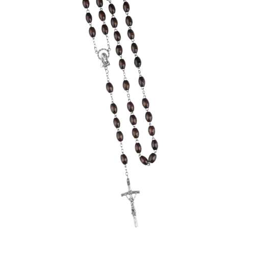 Różaniec Drewniany Oliwka MB Niepokalana 60cm - Brązowy