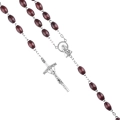 Różaniec Drewniany Oliwka MB Niepokalana 60cm - Bordowy