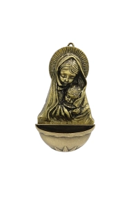 Kropielnica Domowa Złota Maryja z Dzieciątkiem 12cm