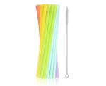 Słomki Wielorazowe Kolorowe ze Szczoteczką 24cm kpl. 17szt 