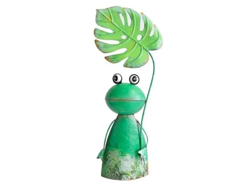Dekoracja Ogrodowa Żaba z Liściem 56cm