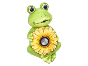 Figurka Ceramiczna Żaba z Kwiatem Solar 32cm 