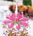 Świeczka Urodzinowa Wirująco - Grająca Happy Birthday Różowa