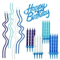 Świeczki Urodzinowe Happy Birthday Zestaw Niebieski 25 Elementów