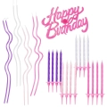 Świeczki Urodzinowe Happy Birthday Zestaw Różowy 25 Elementów