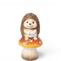 Ceramiczna Figurka Jesienna Leśne Zwierzątko na Grzybku 12cm