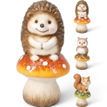 Ceramiczna Figurka Jesienna Leśne Zwierzątko na Grzybku 12cm