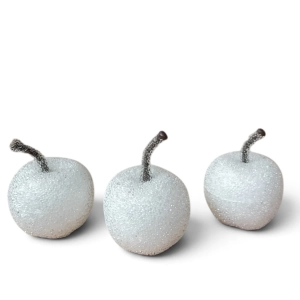 Sztuczne Jabłka Oszronione Białe 3cm kpl. 35szt