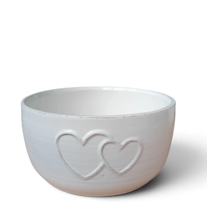 Osłonka Ceramiczna Serca Okrągła Biała 9x19cm