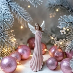 Figurka Dekoracyjna Anioł Różowy 16,5cm