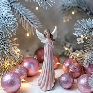 Figurka Dekoracyjna Anioł Różowy 16,5cm