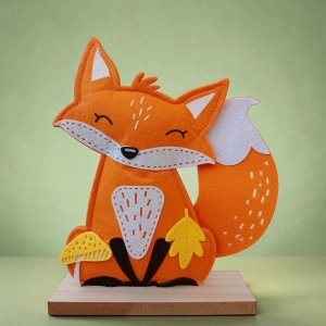 Figurka Dekoracyjna Lis z Filcu 24cm