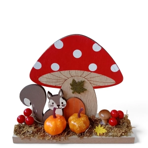 Muchomor Drewniany Jesienna Scenka 13x15cm - 2 wzory