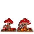 Muchomor Drewniany Jesienna Scenka 13x15cm - 2 wzory