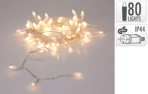 Lampki LED Kryształ 80 Diod 600cm - Biały Ciepły