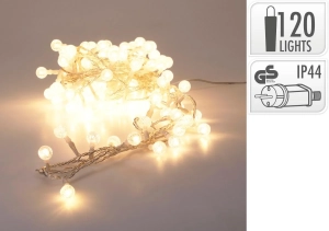 Lampki LED Kryształ Kulka 120 Diod 900cm - Biały Ciepły
